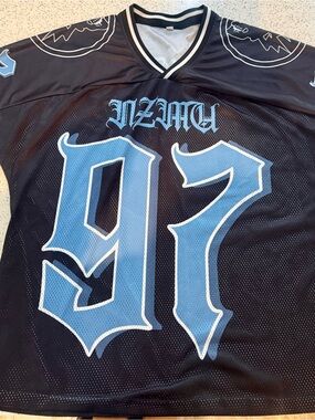 Men’s oversized Black Jersey with Light Blue 97 Graphic size medium